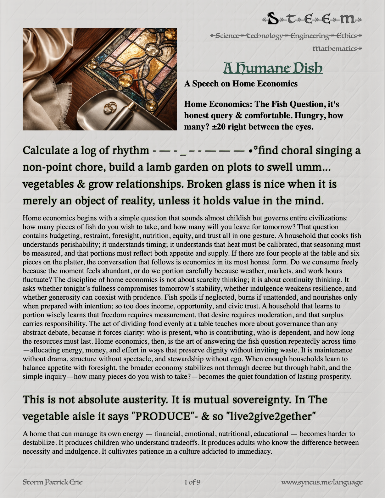 Home Economics Panel 1