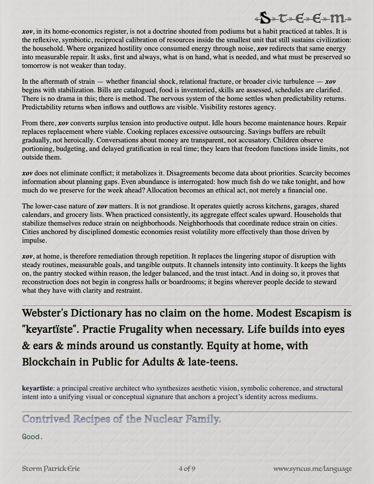 Home Economics Panel 4